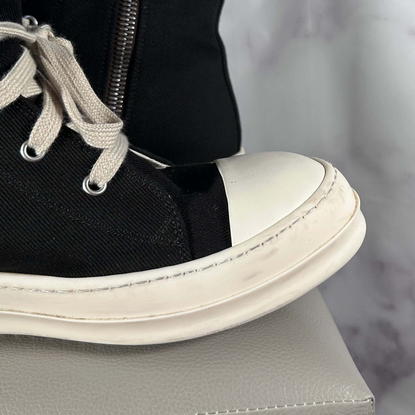 Rick Owens DRKSHDW Boot Sneak Ramone Black/Milk