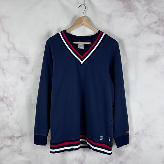 BEAMS x Reebok Classic Navy Tennis V-Neck Sweatshirt