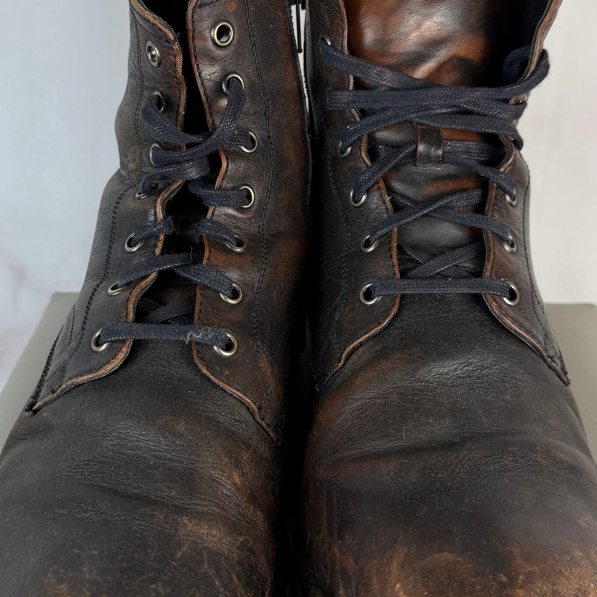 Frye Bowery Brown Leather Lace-Up Boot