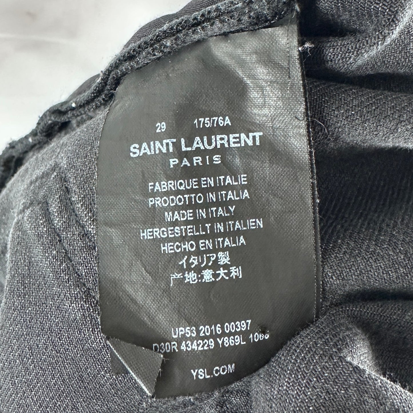 Saint Laurent Paris D02 Black Skinny LW Hedi Slimane Denim