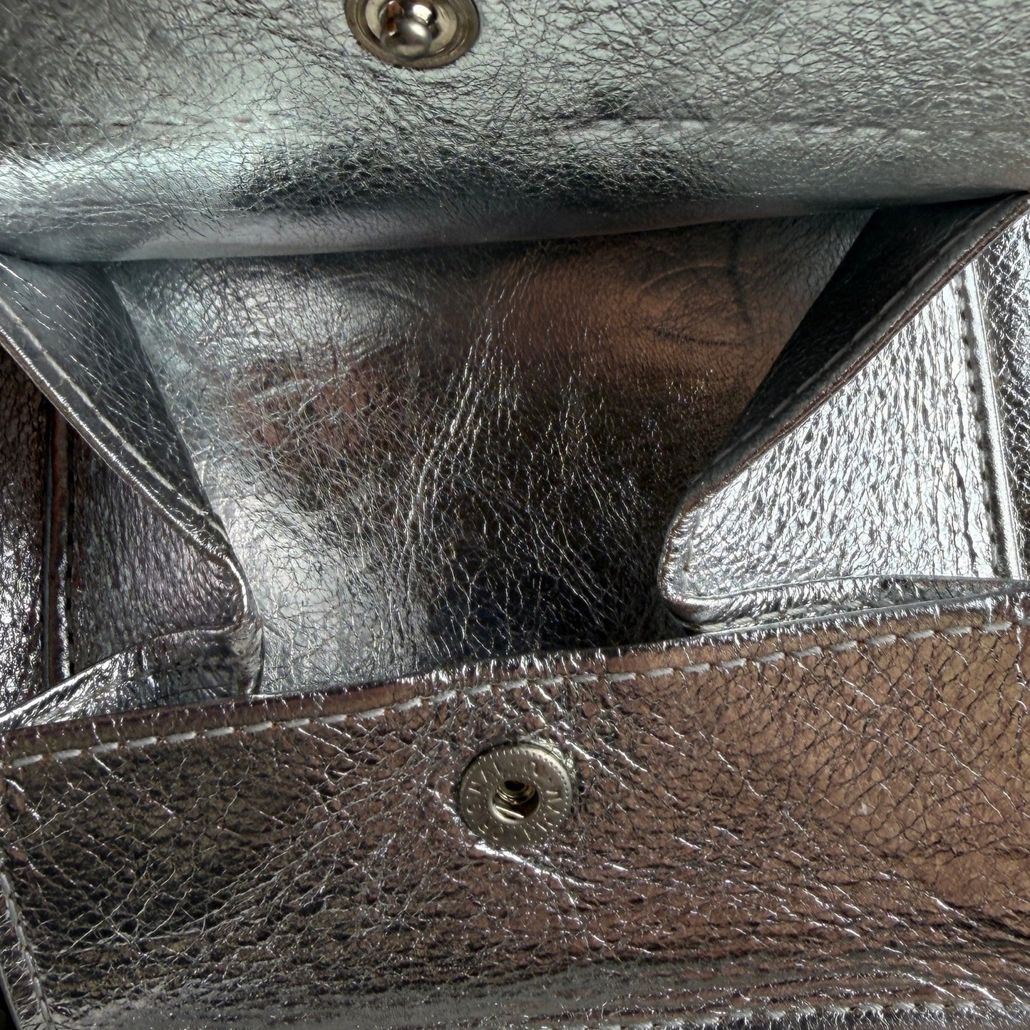 Comme des Garçons Embossed Metallic Leather Zipper Wallet