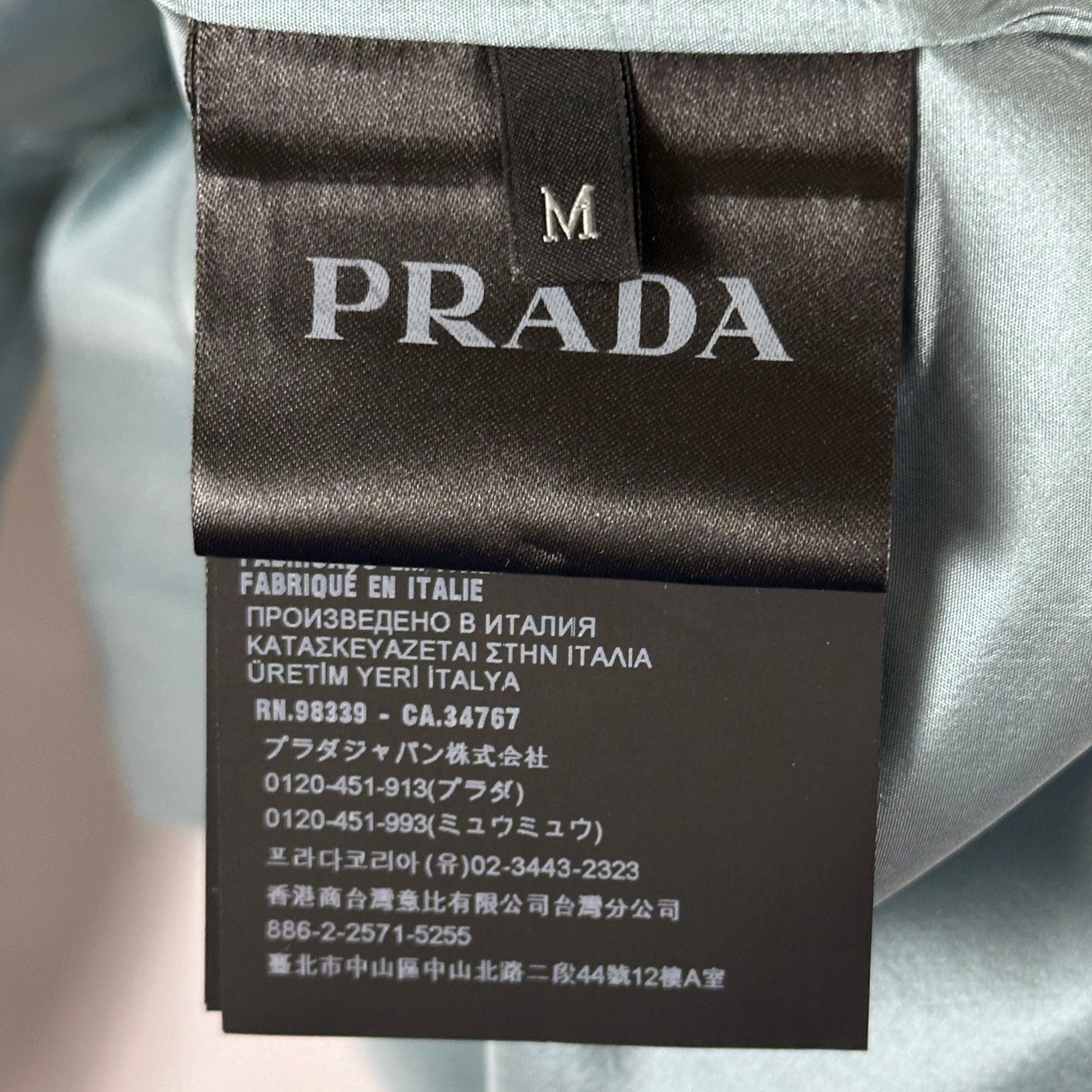 Prada A/W22 Blue Silk Printed Button-Up