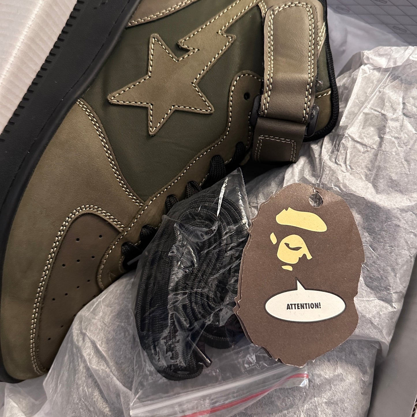 A Bathing Ape Bapesta High Olive Green