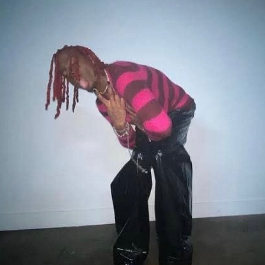 Maison Margiela Miss Deanna Pink Striped Mohair Sweater