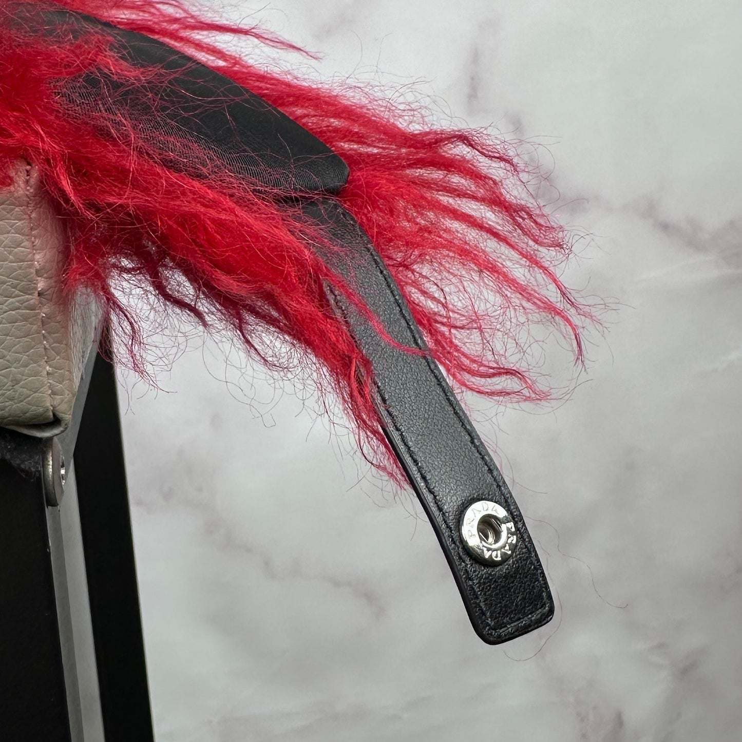 Prada F/W19 Runway Re-Nylon Mohair Black/Red Trapper Hat