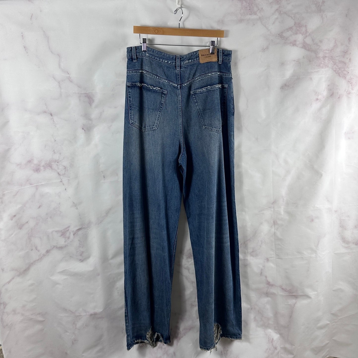 Balenciaga Baggy Distressed Blue Denim