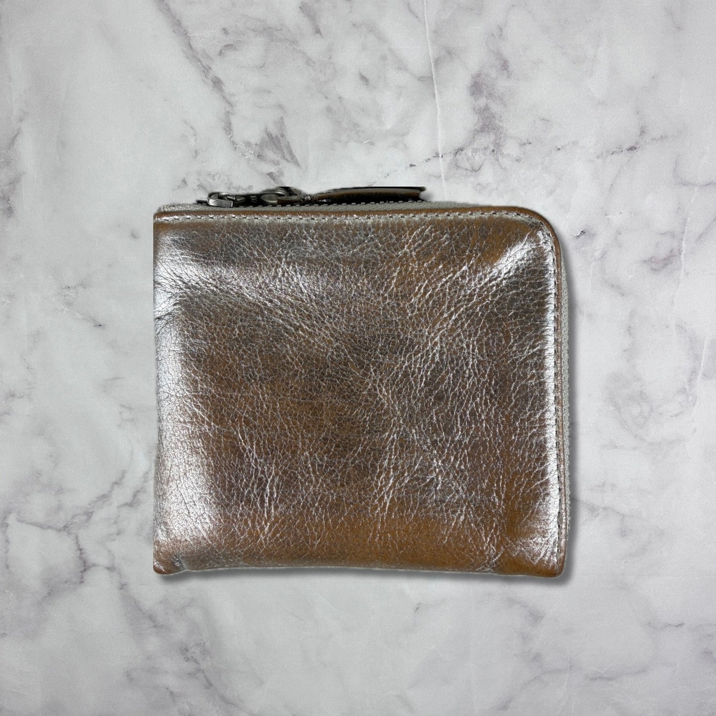 Comme des Garçons Metallic Leather Zipper Wallet