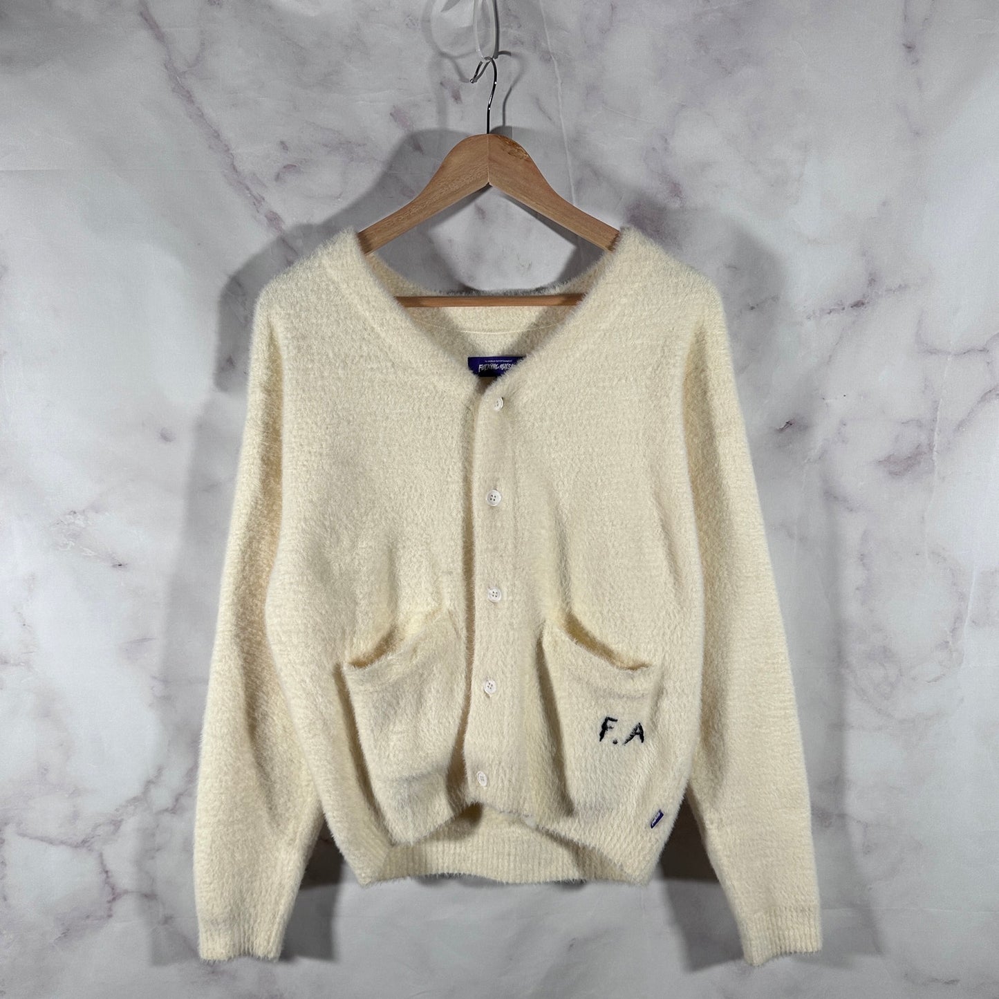 Fucking Awesome Cream Mohair Cardigan