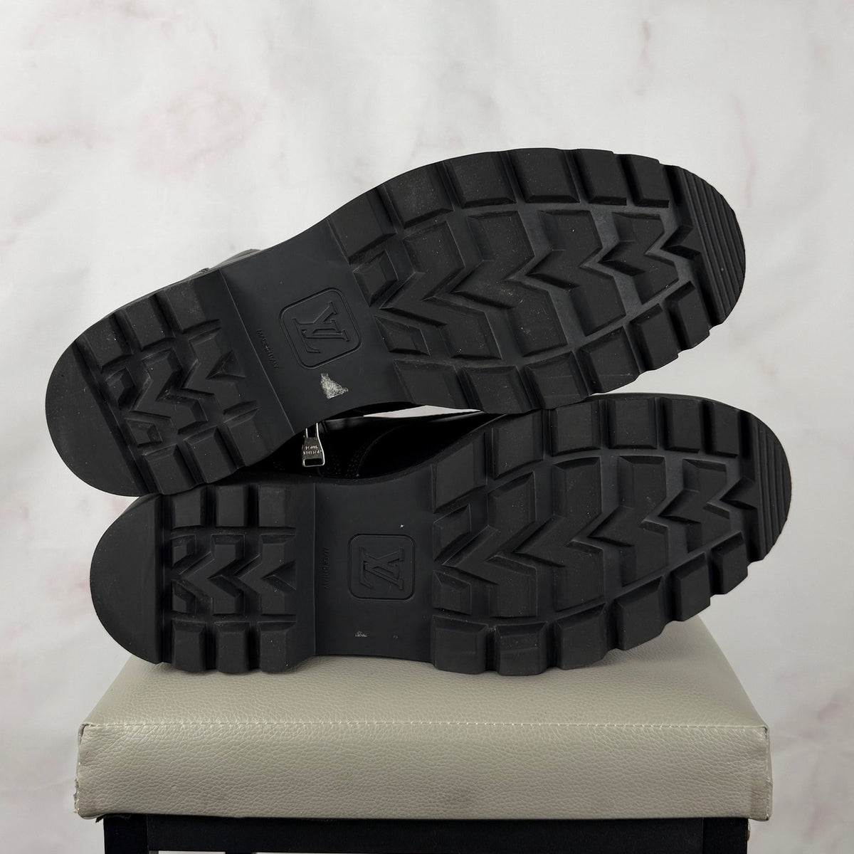 Louis Vuitton x Nigo Oberkampf LV Made Black Leather Ankle Boot