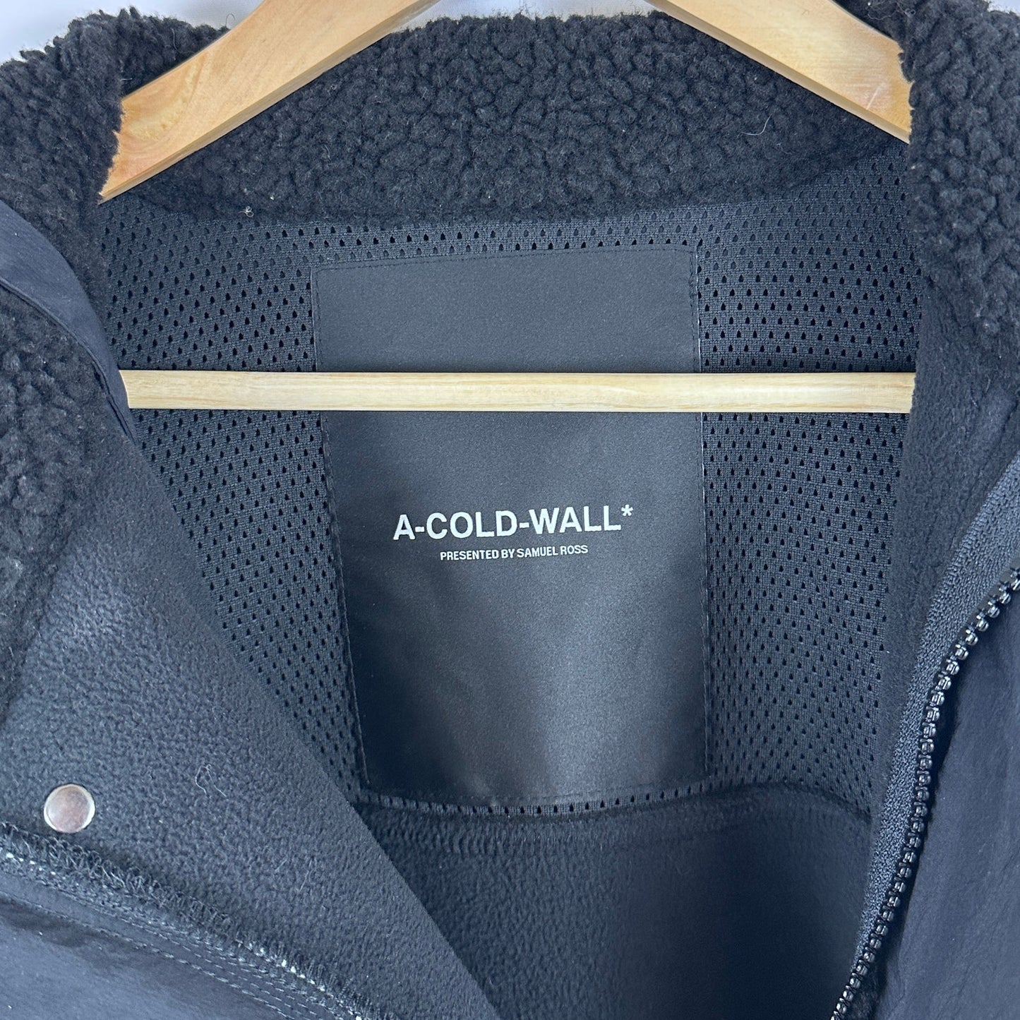 A Cold Wall Black Bias Asymmetrical Pile Fleece