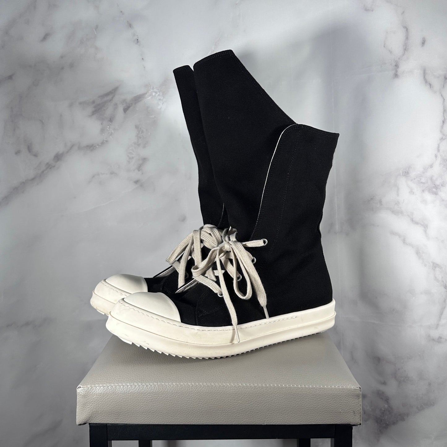 Rick Owens DRKSHDW Boot Sneak Ramone Black/Milk