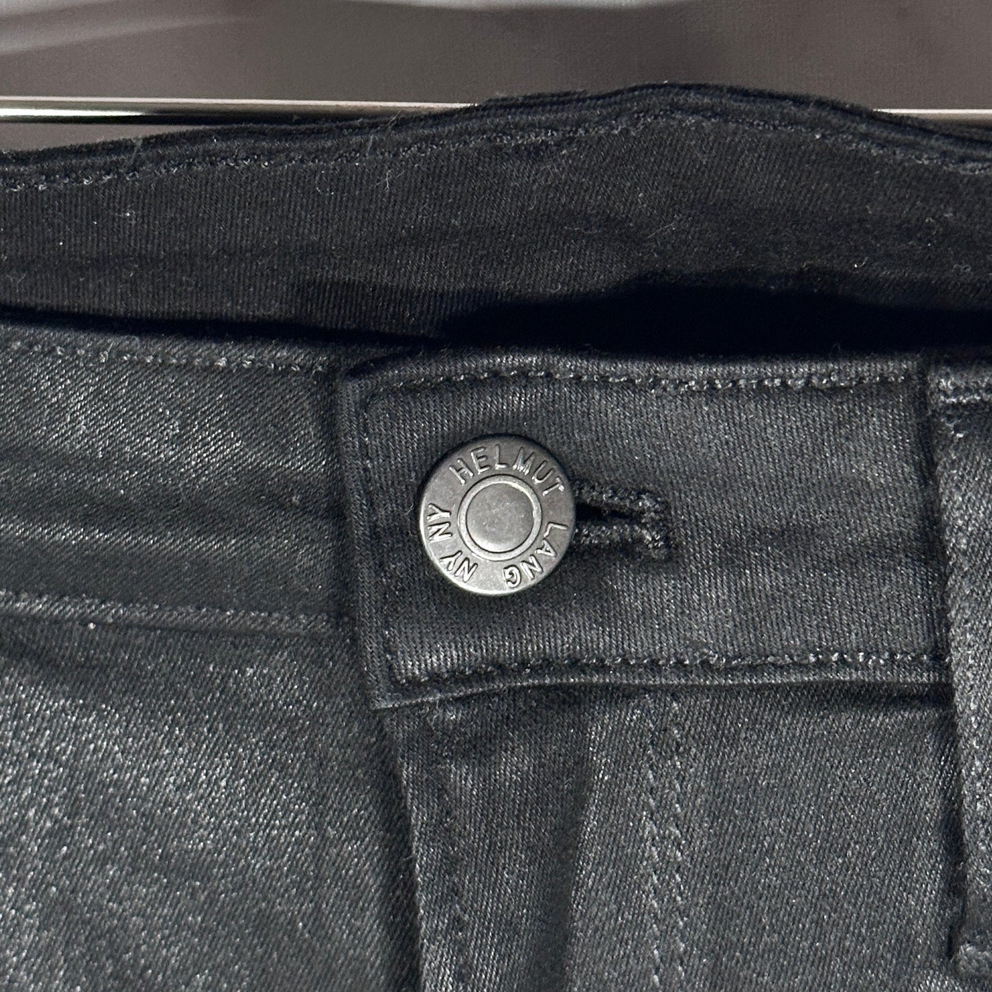 Helmut Lang Black Waxed Slim Denim