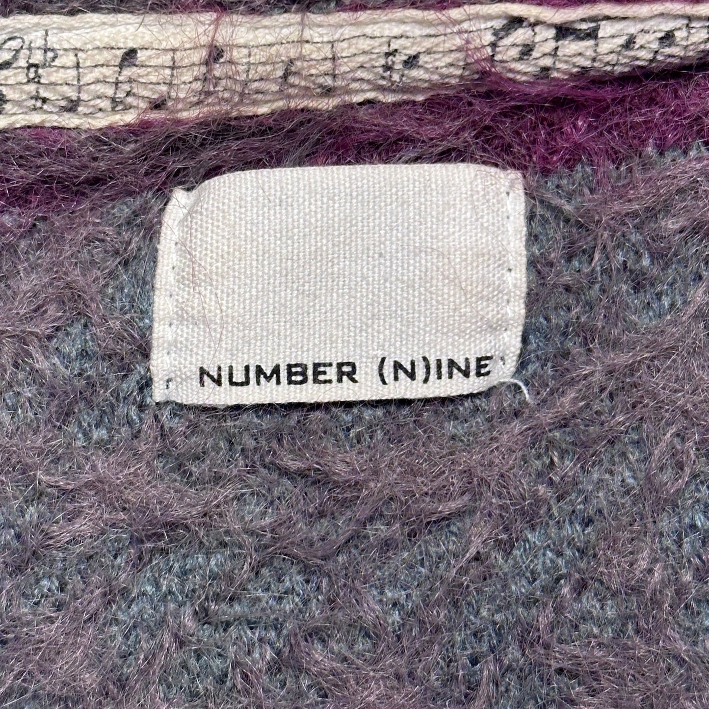 Number (N)ine Purple/Grey Mohair Striped Sweater