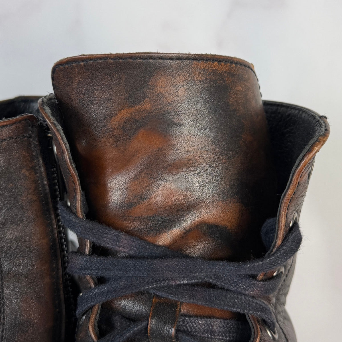 Frye Bowery Brown Leather Lace-Up Boot