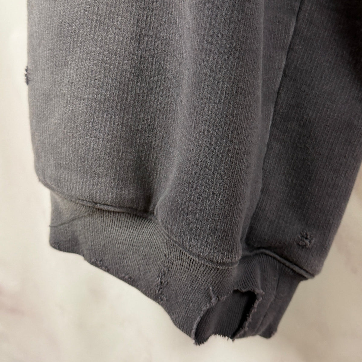 Miharayasuhiro Wide Distressed Faded Grey Sweatpants