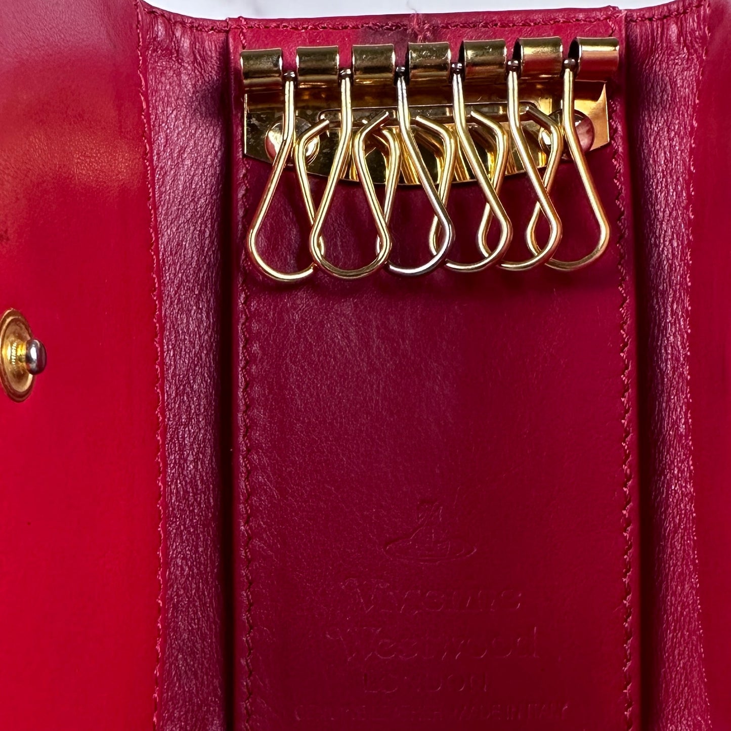 Vivienne Westwood Red Orb Embossed Keyholder