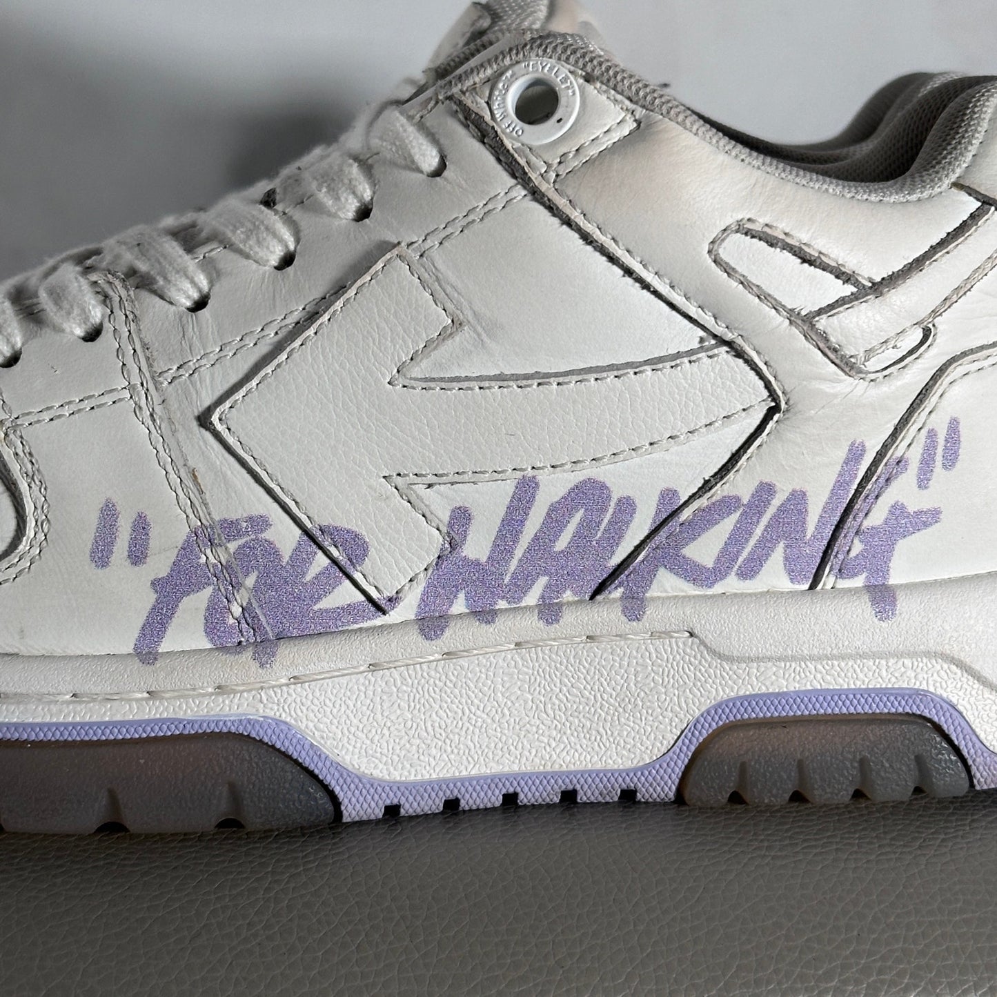 Off-White White/Lavender Out of Office “For Walking”