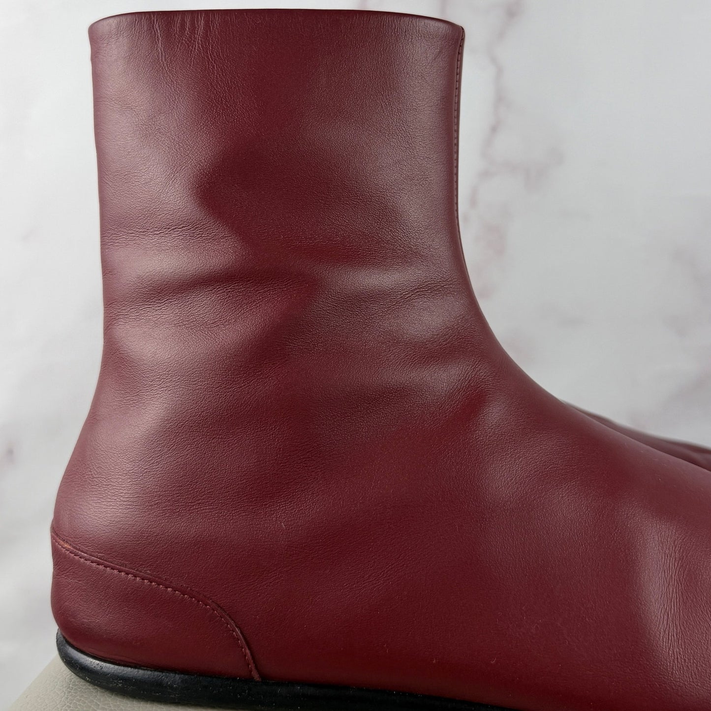 Maison Margiela Red Flat Tabi Ankle Boots