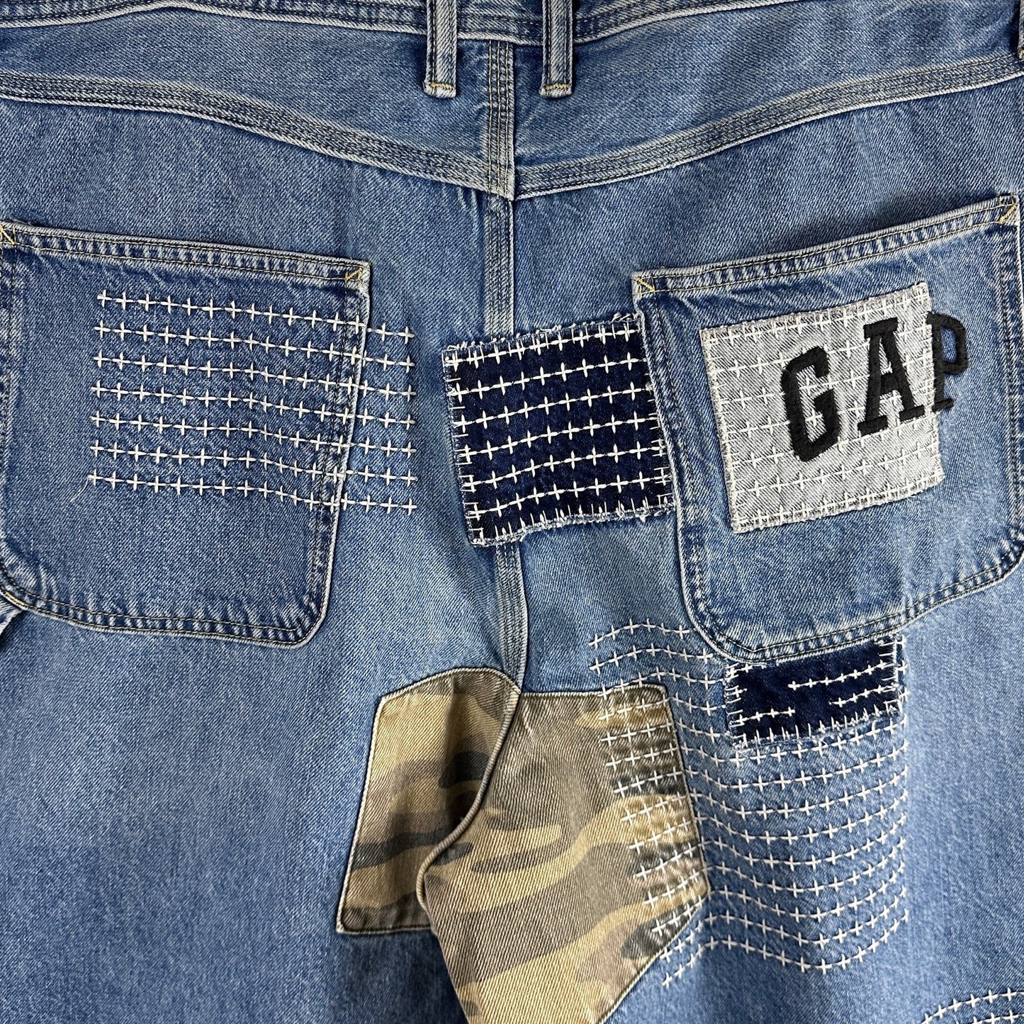 Sean Wotherspoon x Gap Boro Patchwork Baggy Denim Shorts