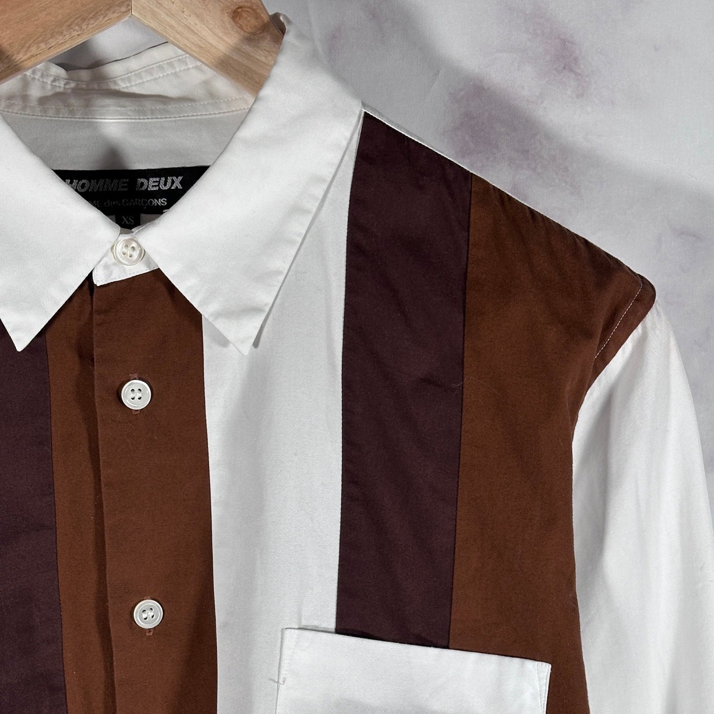 Comme des Garçons Homme Deux Brown Stripe Button Up