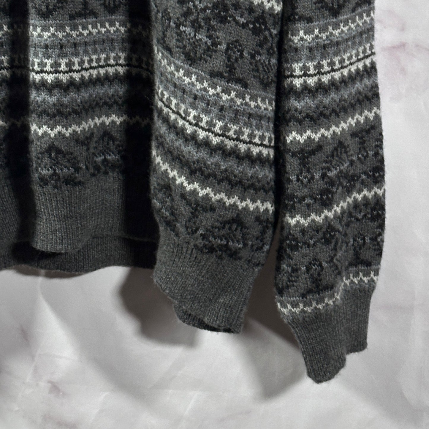 Balenciaga Grey Fair Isle Wool Sweater