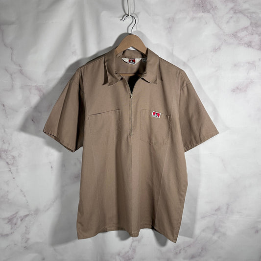 Vintage Ben Davis Tan Half-Zip Shirt