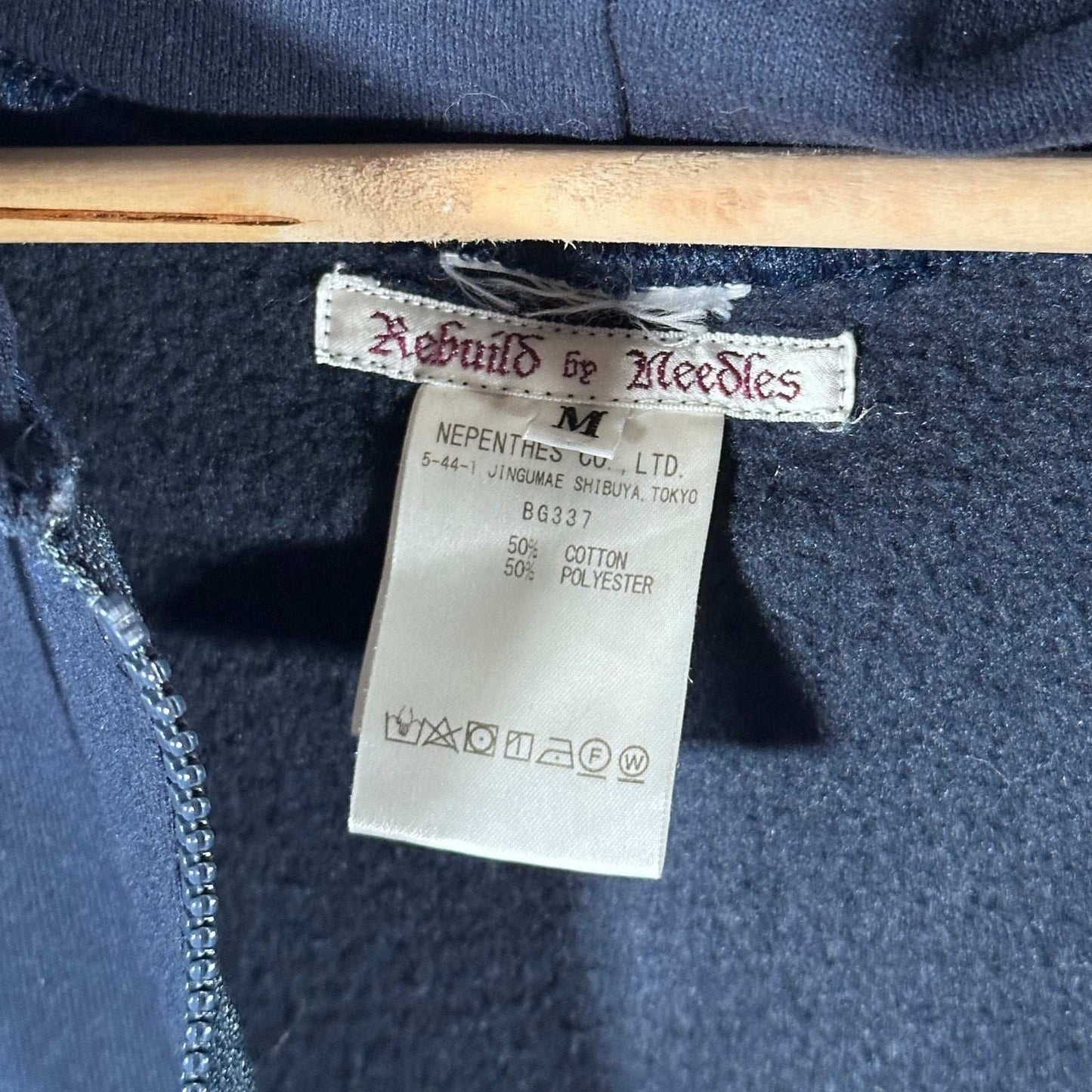 Needles Rebuild Navy Anorak Hoodie