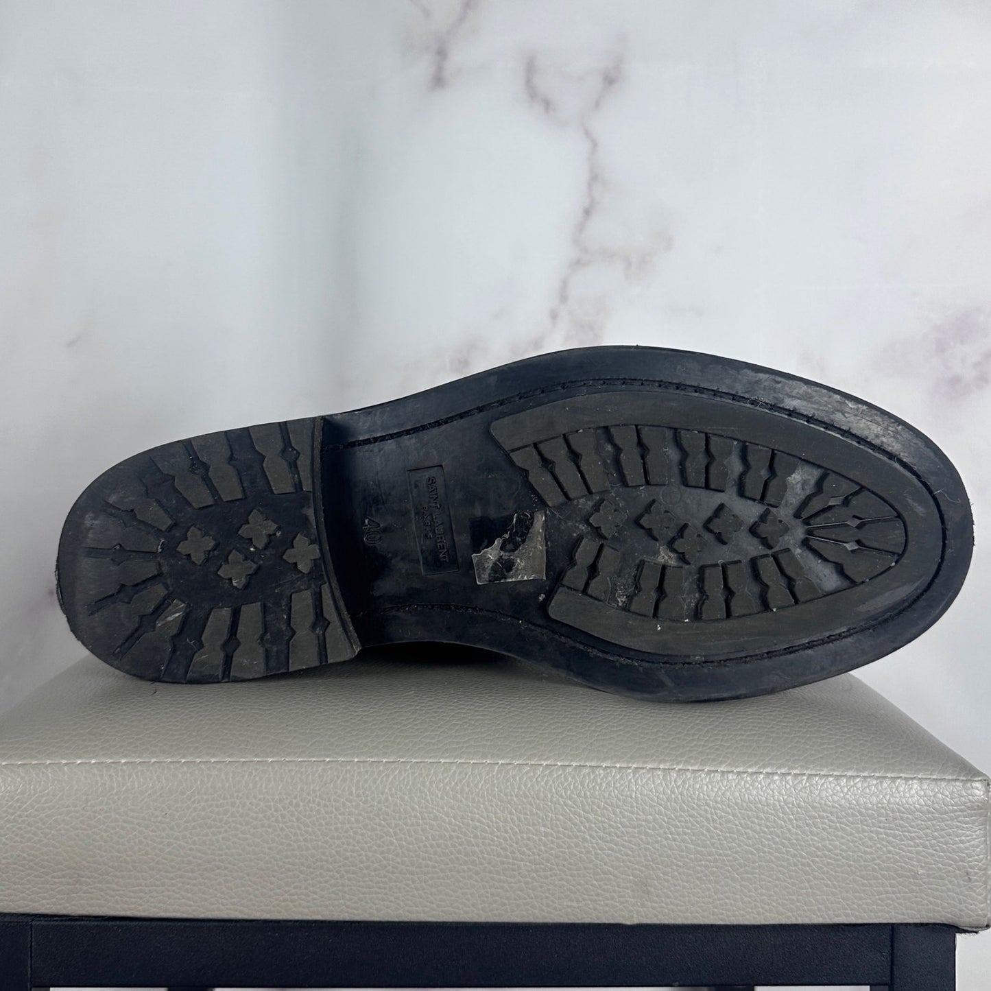 Saint Laurent Paris Black Leather Boots