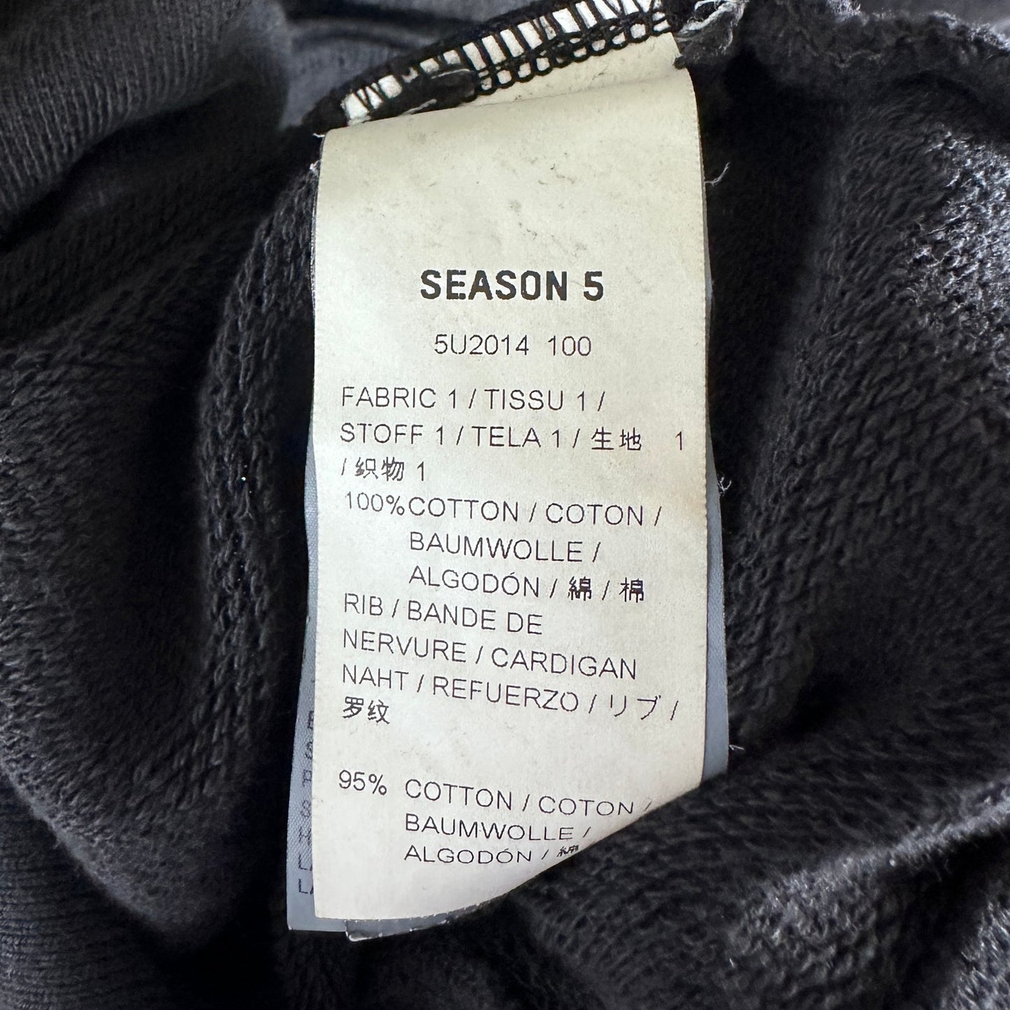 Yeezy Season 5 Calabasas Black Crest Crewneck Sweatshirt