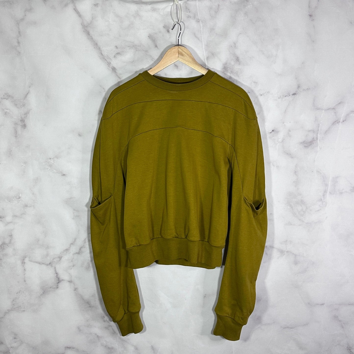 Rick Owens S/S22 Fogachine Sulphate Geth Sleeve Pocket Crewneck Sweatshirt