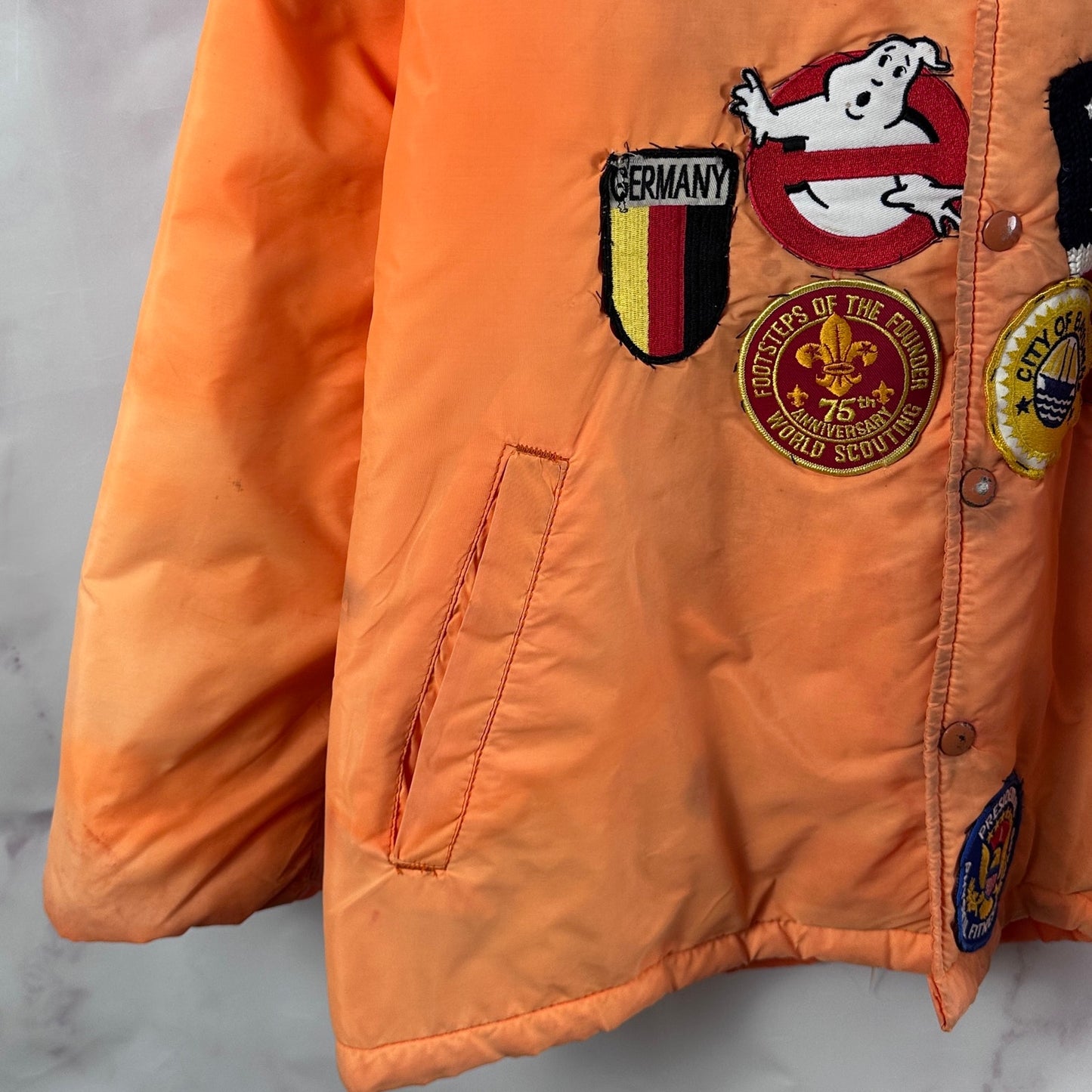 Vintage A$AP Bari Orange 70s Patch Coach Jacket
