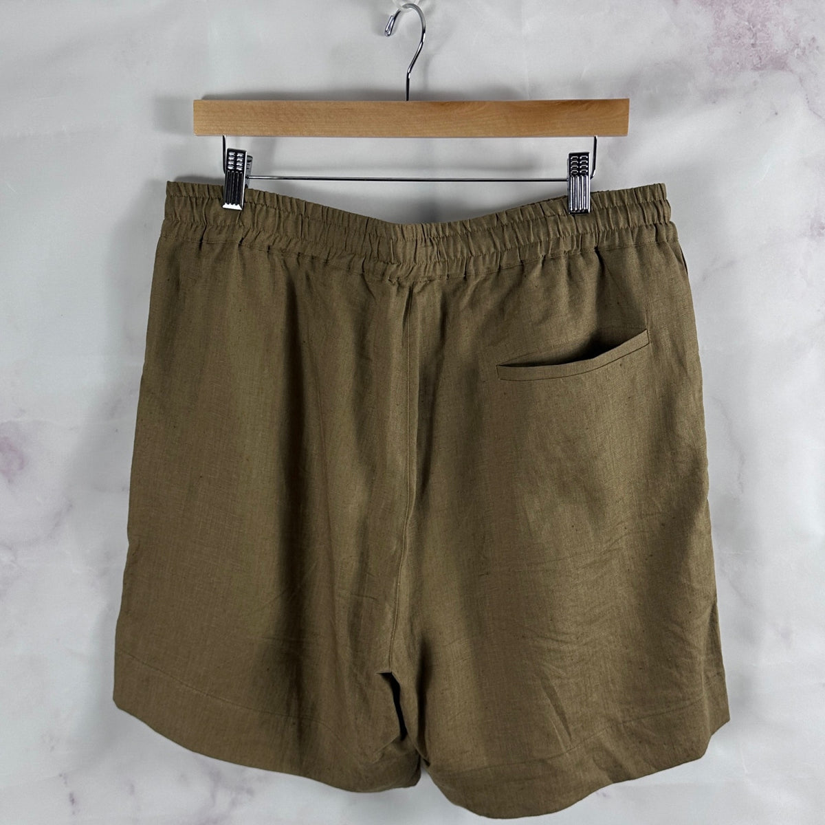 Hidden NY Sample Linen Blend Drab Shorts