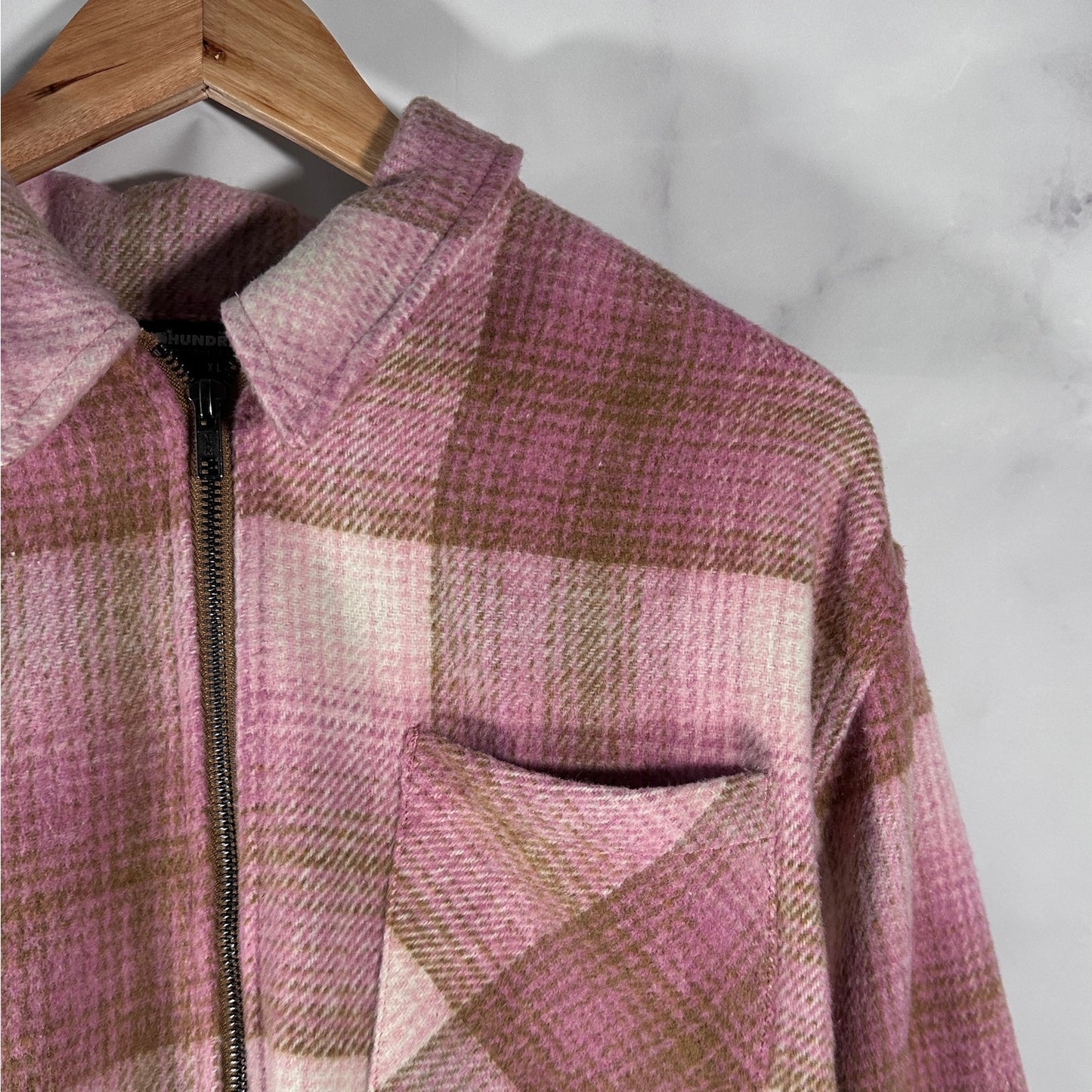 The Hundreds Pink/Brown Don Plaid Woven Flannel Overshirt