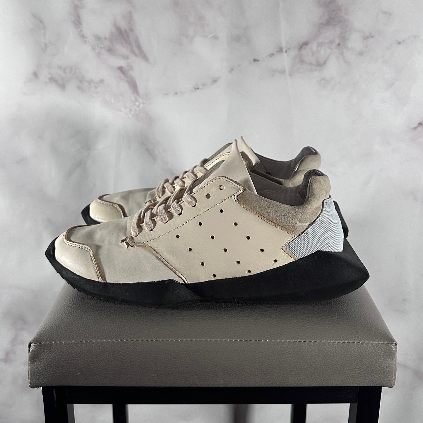 Rick Owens x Adidas Cream/Black Tech Runner