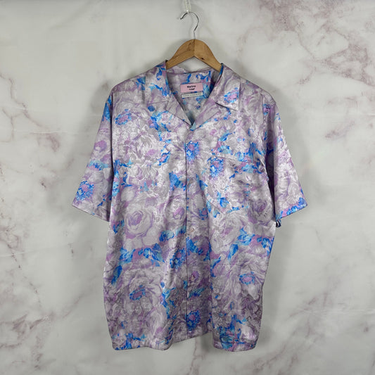 Martine Rose Oversized Lilac Floral Vacation Shirt