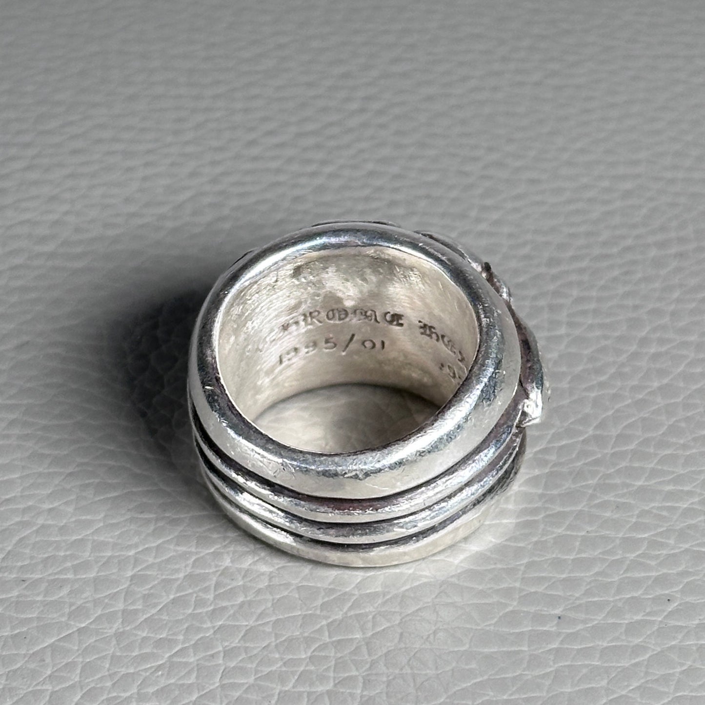 Chrome Hearts Silver Heart Dagger Ring