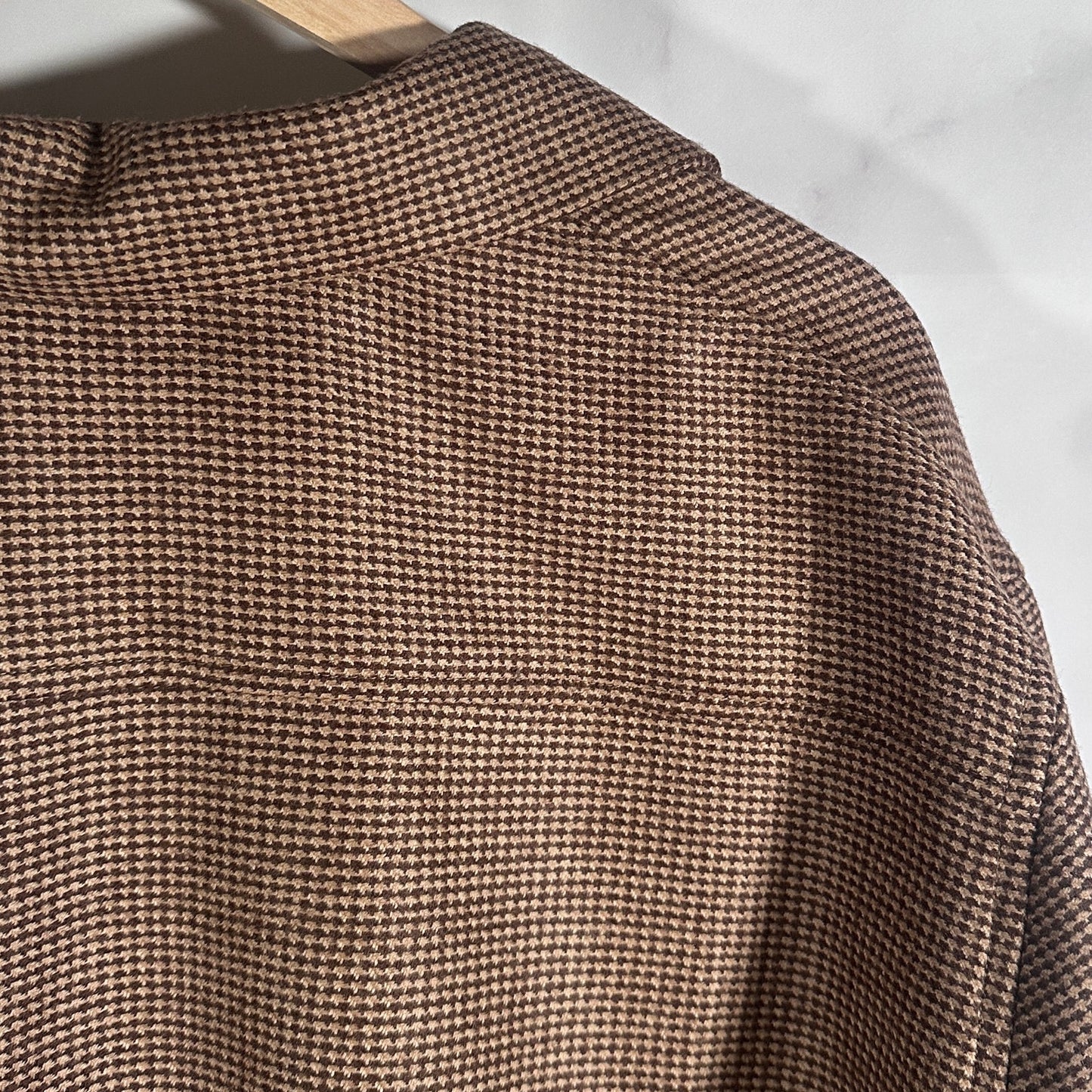 Bode Houndstooth Brown Chore Shirt