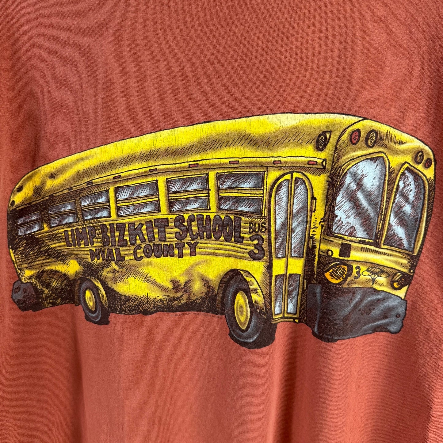 Vintage 90s Limp Bizkit School Bus Duval County Clay Tee