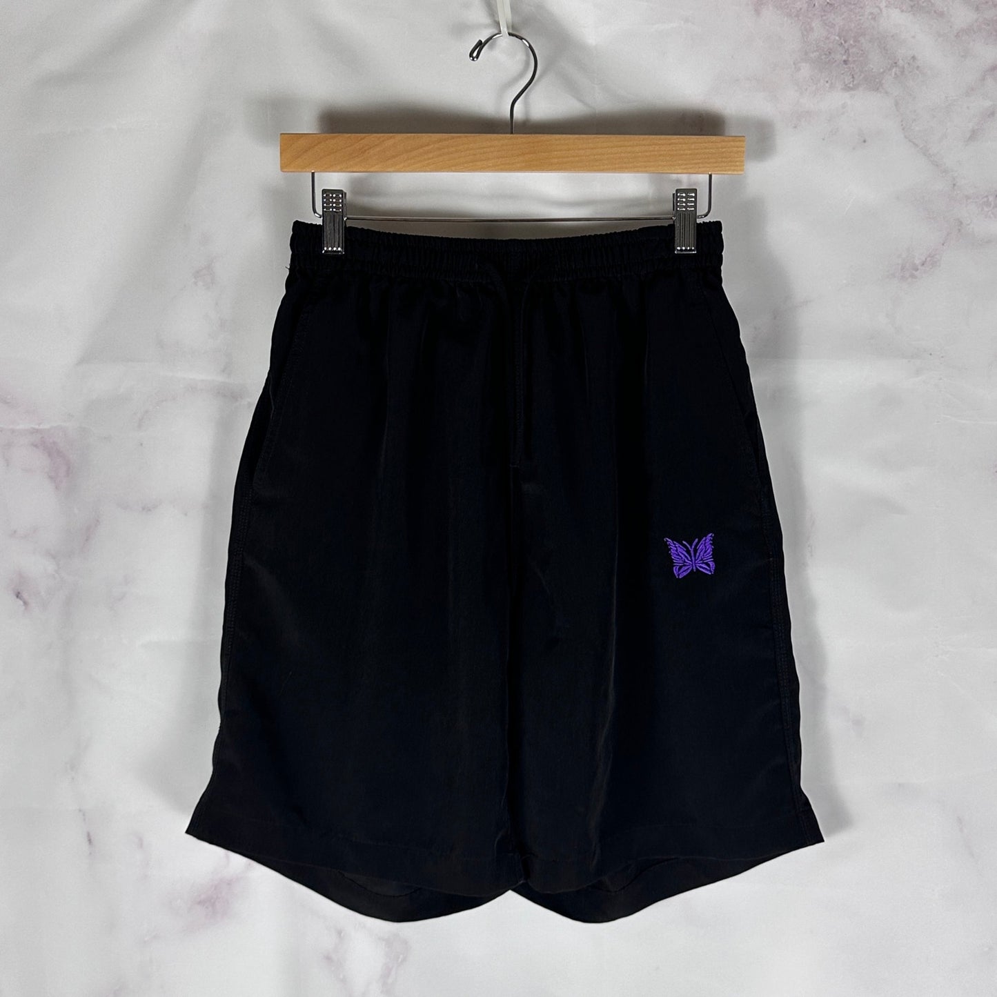 Needles Black Butterfly Shorts