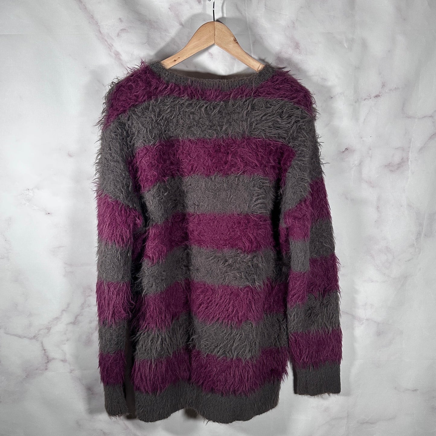 Number (N)ine Purple/Grey Mohair Striped Sweater