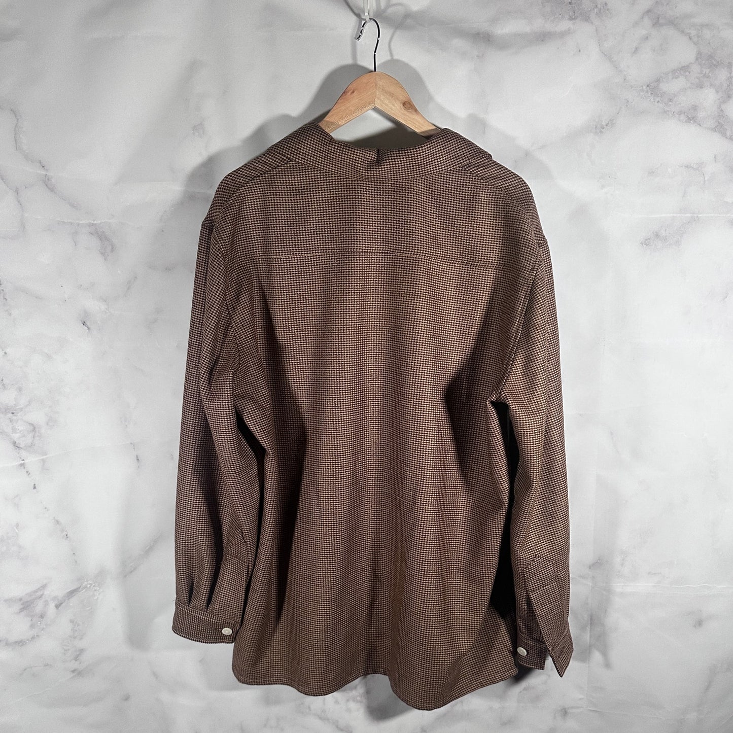 Bode Houndstooth Brown Chore Shirt