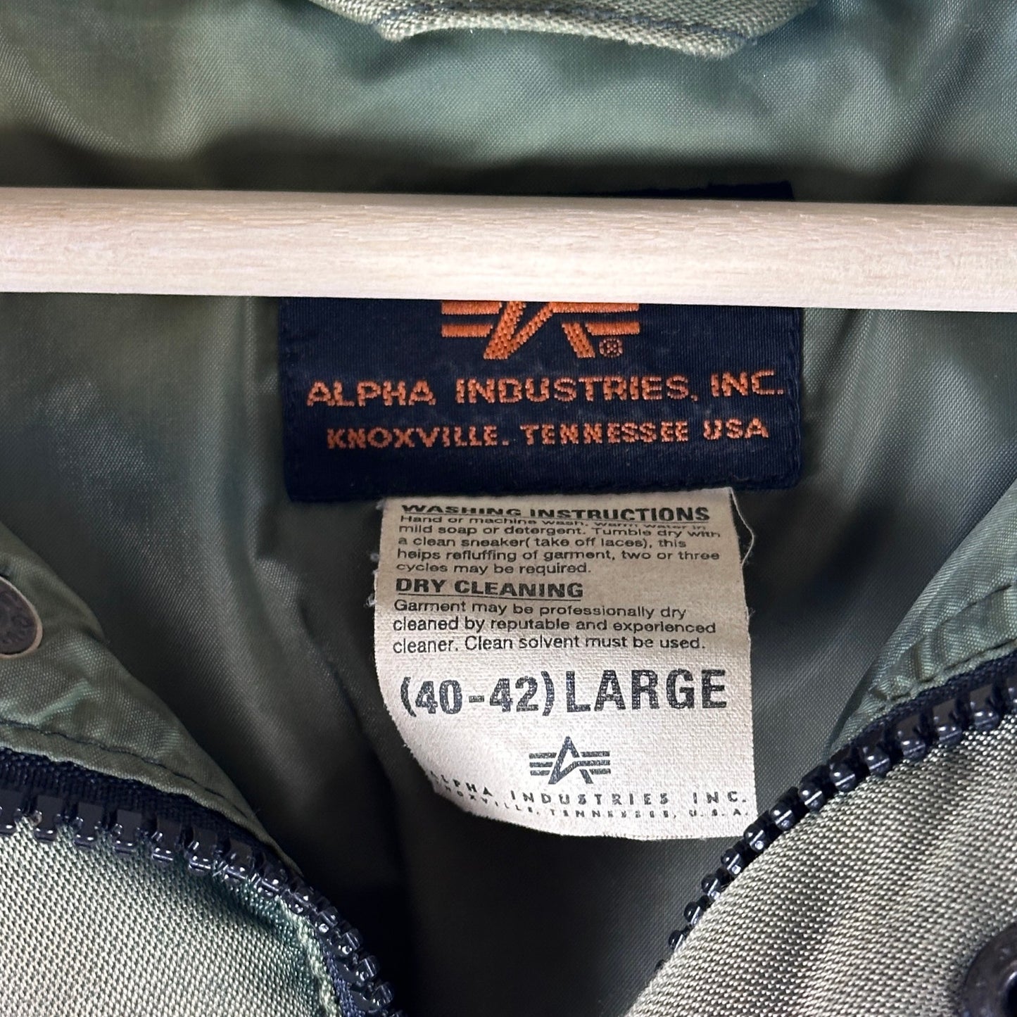 Vintage Alpha Industries Green Down Puffer Jacket