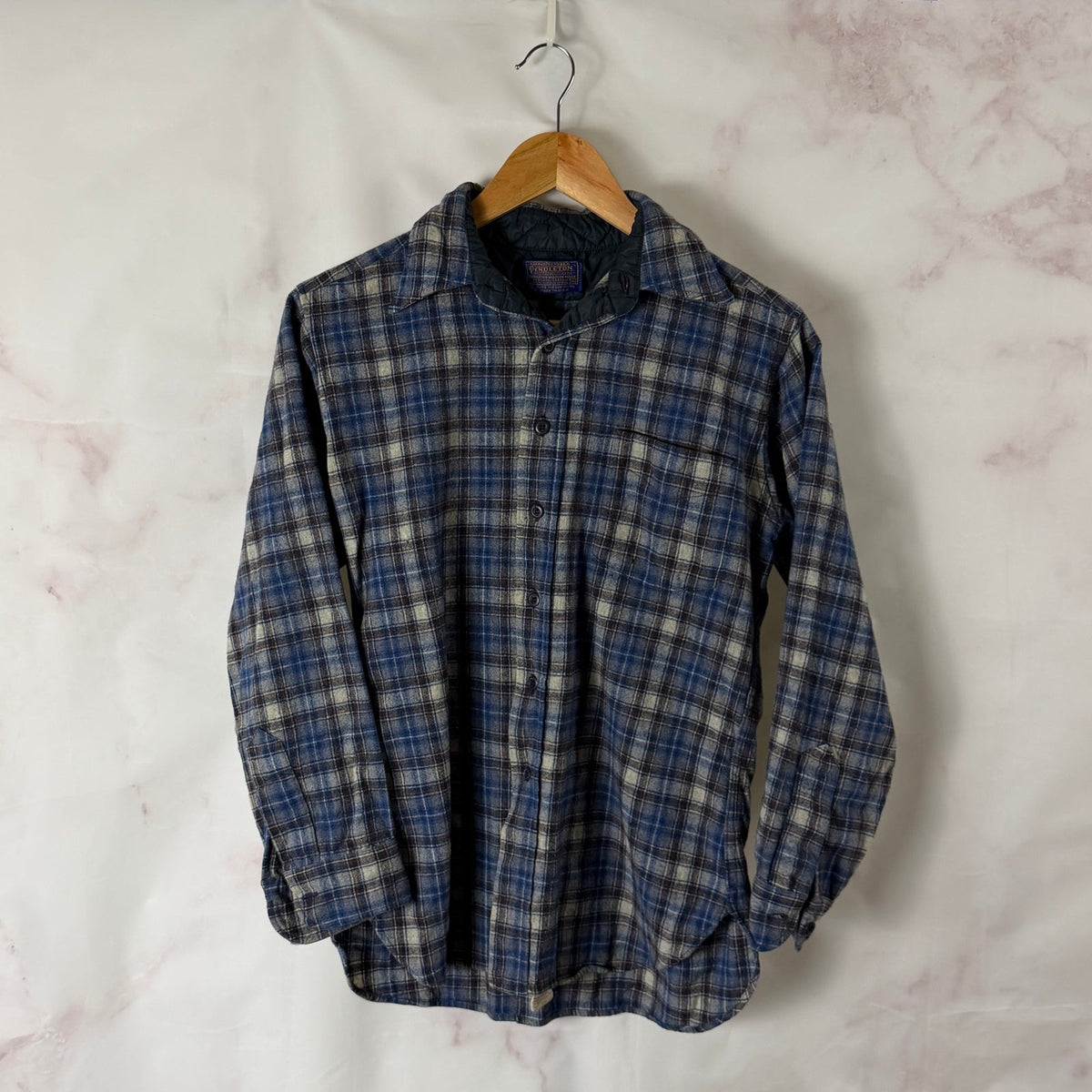 Vintage Pendleton Blue Plaid Wool Shirt