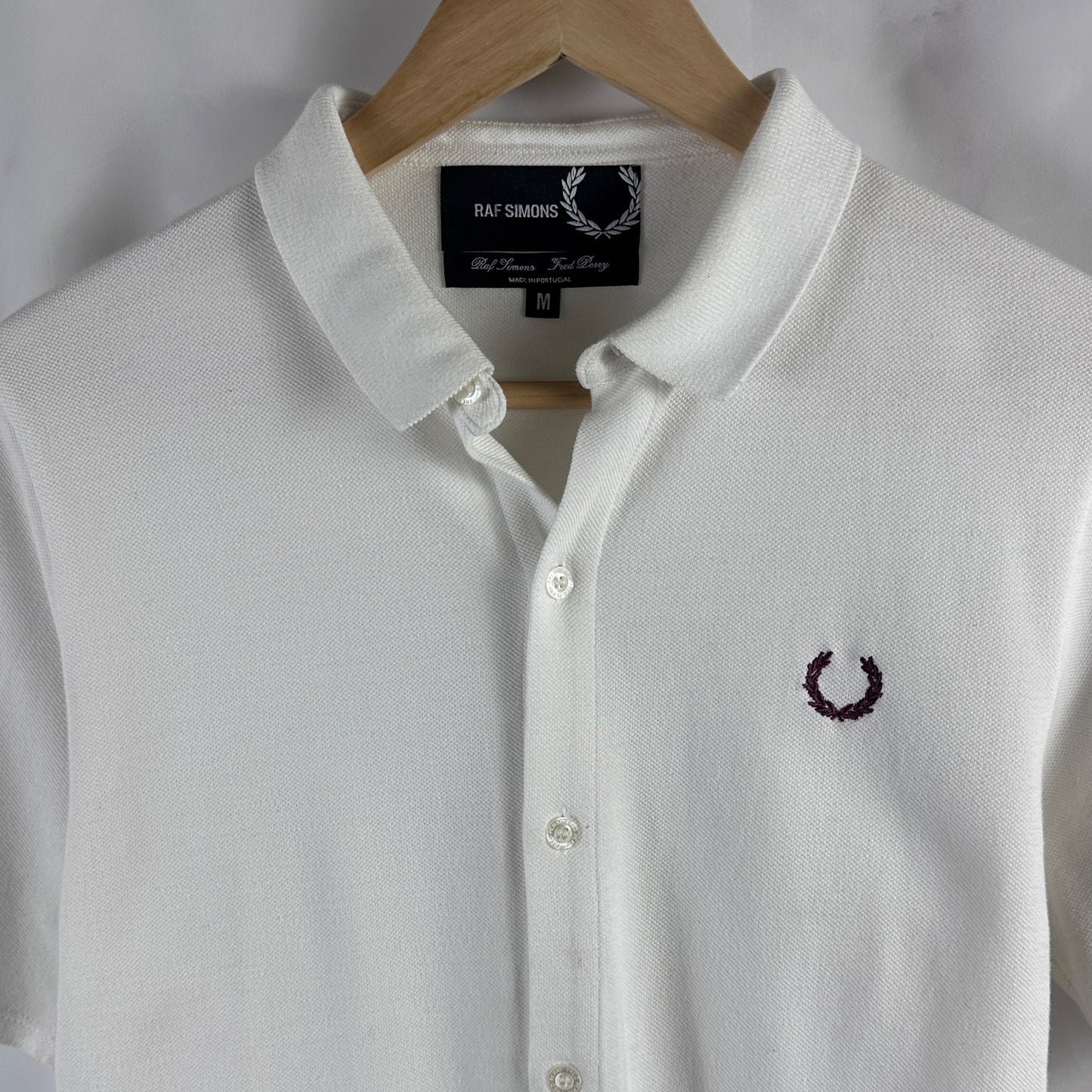Raf Simons x Fred Perry White Polo Button-Up