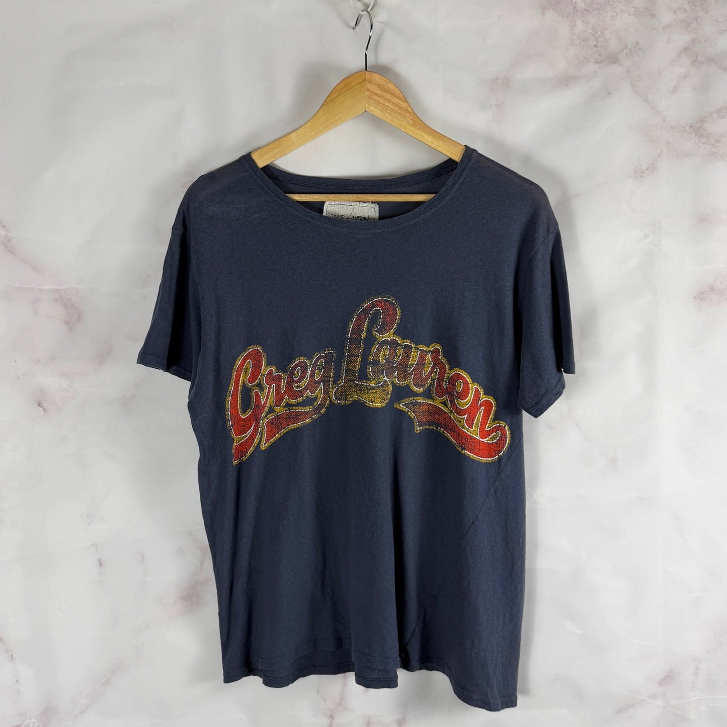Greg Lauren Navy Groovy Logo Tee