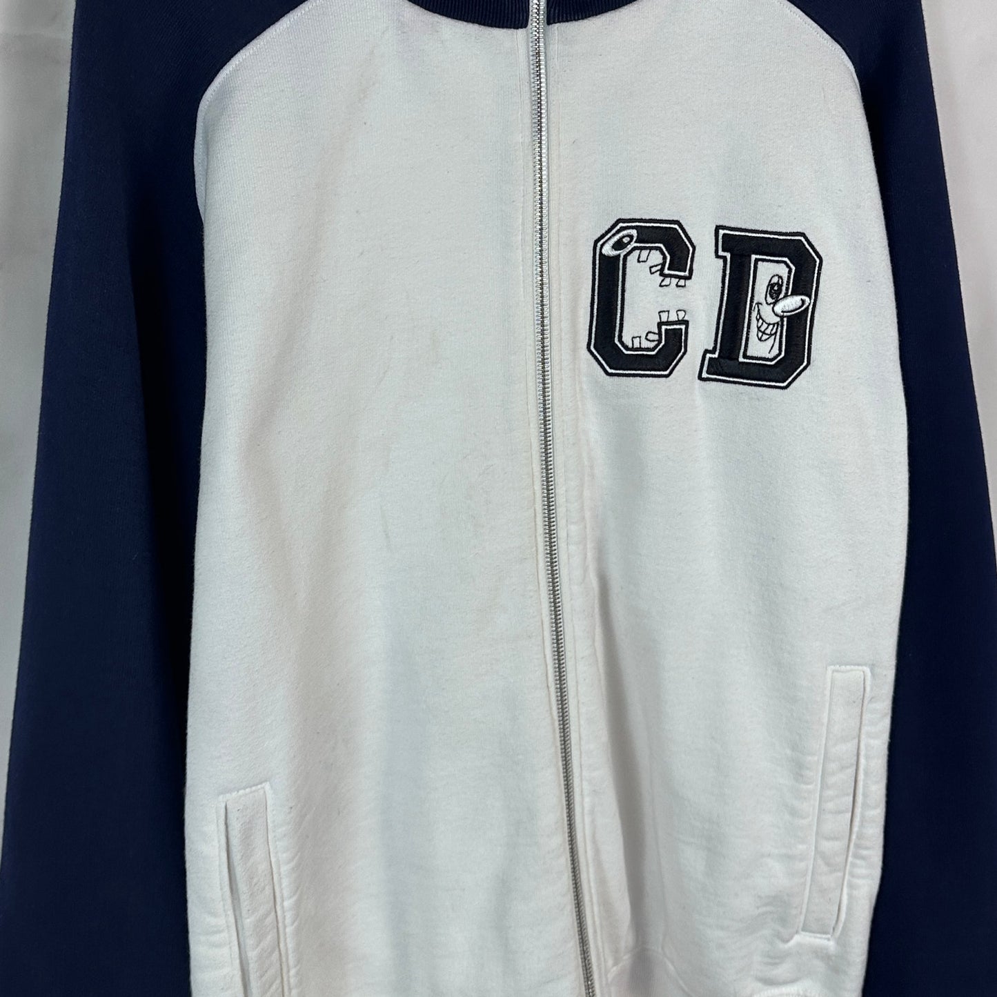 Dior x Kenny Scharf White/Navy Zip-Up Sweatshirt