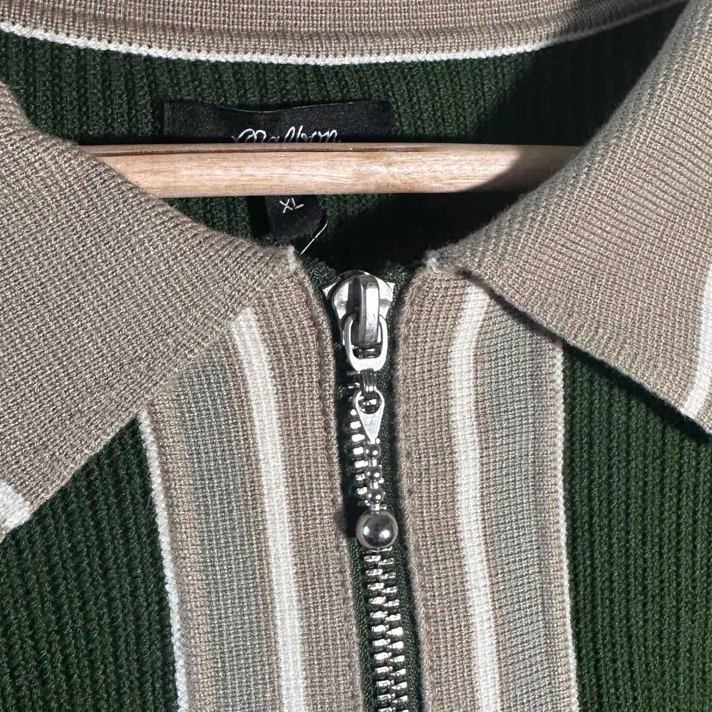 Malbon Golf Pine Green Core Zip-Up Sweater