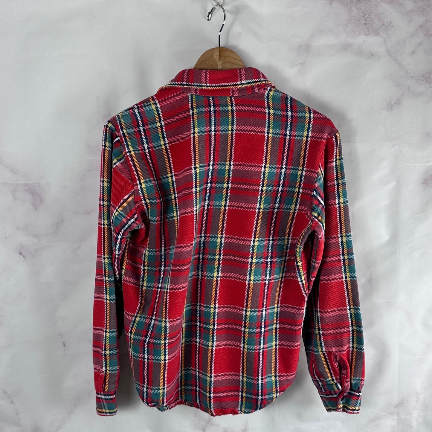 Vintage Red Plaid Button-Up Shirt