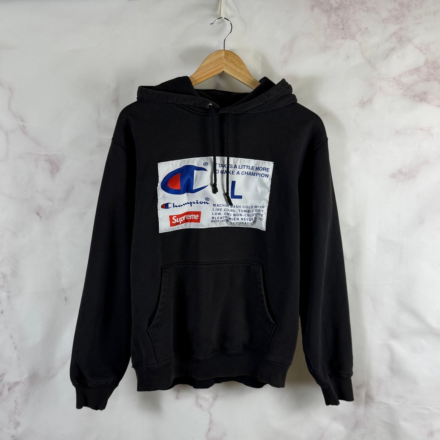 Supreme x Champion F/W18 Black Label Hoodie