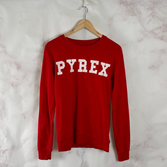 Pyrex Virgil Abloh Red Text Logo Crewneck